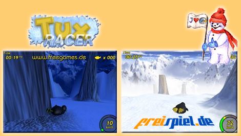Tux Racer der se Pinguin als Computerspiel